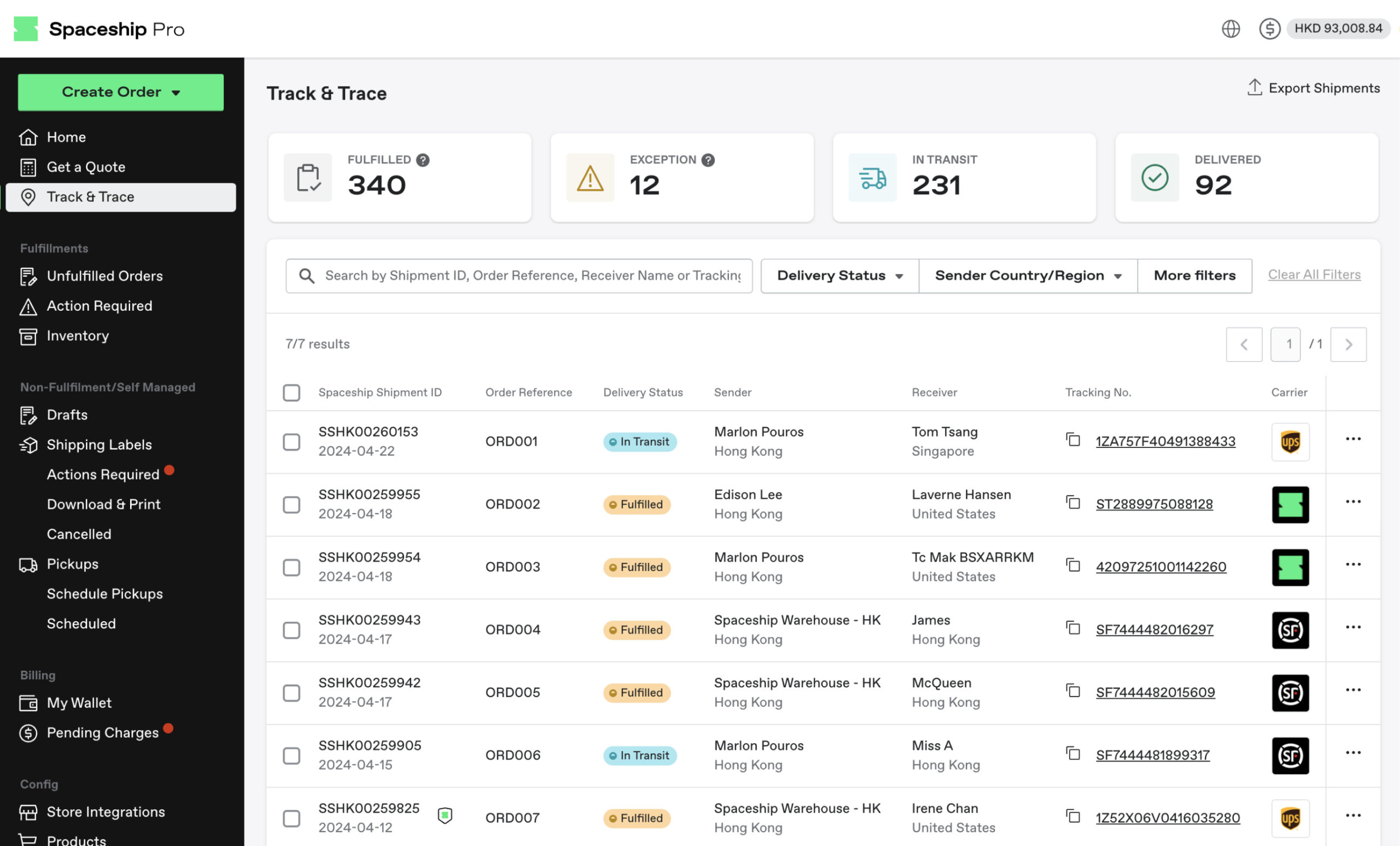 Spaceship | 國際速遞、網店物流,一個平台出貨本地及海外,用戶尊享獨家物流折扣 Spaceship 上門取件國際速遞及郵件追蹤。足不出戶即可寄件到英國、美國、日本、台灣、澳洲及超過 200 個地區。隨時隨地掌握郵件託運狀態。Spaceship Pro 備有各款物流路線以適應瞬息萬變的電商世界,用戶可於軟件內以低至 3 折預訂 UPS、FedEx、DHL、Aramex、香港郵政等各大物流服務,完成後進行簡易報關,購買空運標籤,一站式完成出貨。